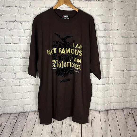 Vintage South Pole Brown Sigmund Freud Short Sleeve Graphic Tshirt size XL - Picture 1 of 5